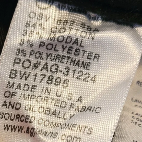 Ag Adriano Goldschmied The Jodi High-Rise Slim Flare Crop In Super Black velvet - Picture 6 of 6